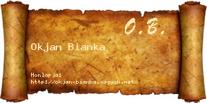 Okjan Bianka névjegykártya
