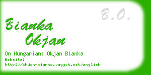 bianka okjan business card
